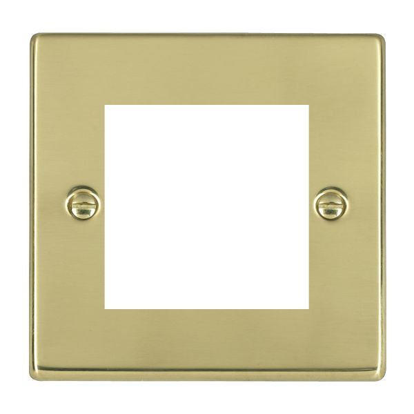 Hartland EuroFix Polished Brass Single Plate complete with 2 EuroFix Apertures 50x50mm and Grid