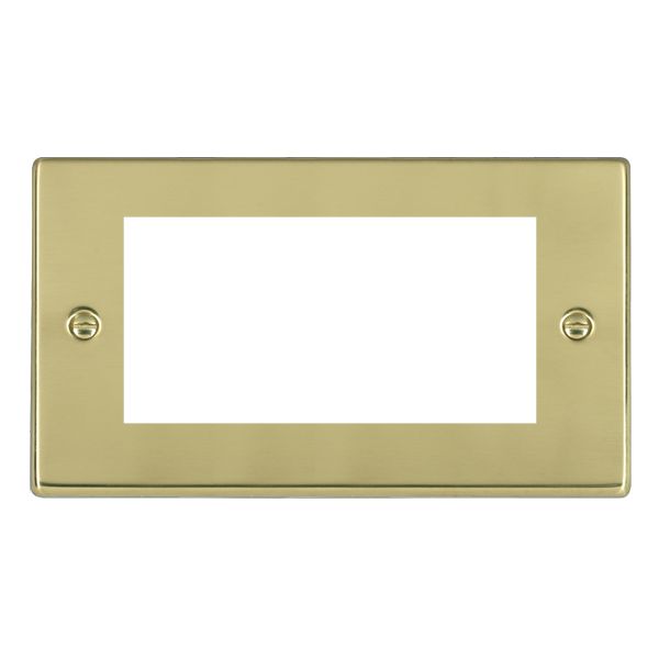 Hartland EuroFix Polished Brass Double Plate complete with 4 EuroFix Apertures 100x50mm and Grid