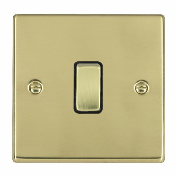 Hartland Polished Brass 1 gang 10AX 2 Way Rocker Polished Brass/Black
