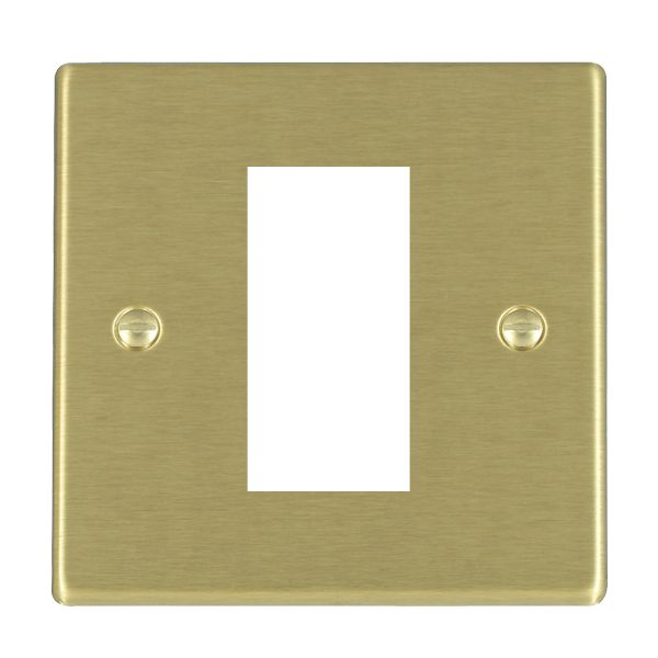 Hartland EuroFix Satin Brass Single Plate complete with 1 EuroFix Aperture 25x50mm and Grid