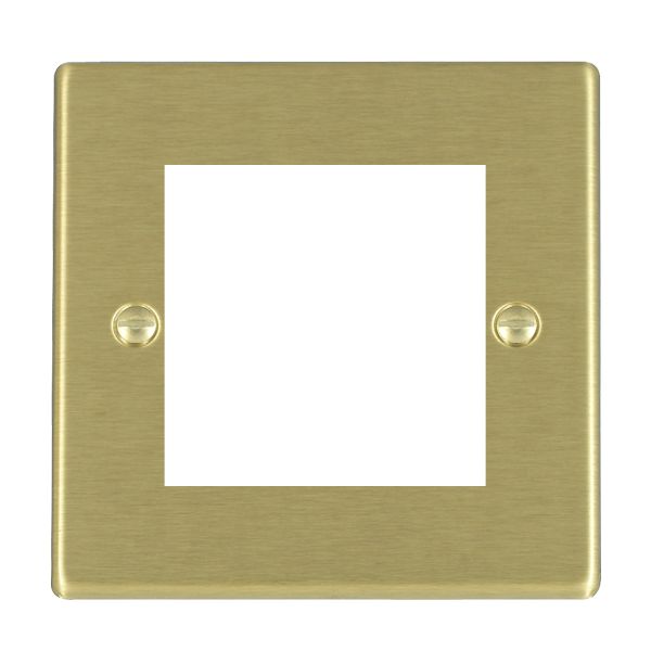 Hartland EuroFix Satin Brass Single Plate complete with 2 EuroFix Apertures 50x50mm and Grid