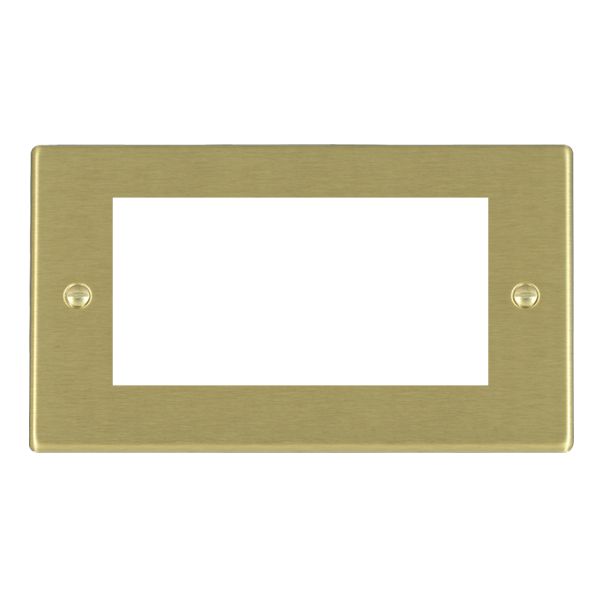 Hartland EuroFix Satin Brass Double Plate complete with 4 EuroFix Apertures 100x50mm and Grid