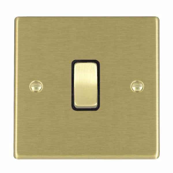 Hartland Satin Brass 1 gang 10AX Push To Make Retractive Rocker Satin Brass/Black