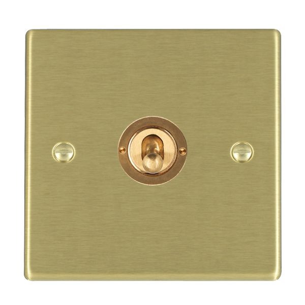Hartland Satin Brass 1 gang 20AX 2 Way Toggle Satin Brass
