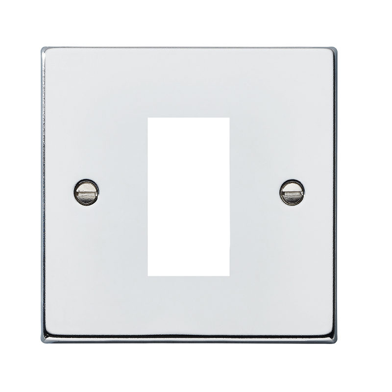 Hartland EuroFix Bright Chrome Single Plate complete with 1 EuroFix Aperture 25x50mm and Grid