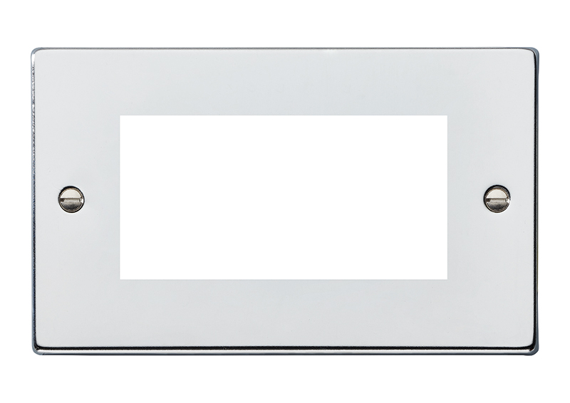 Hartland EuroFix Bright Chrome Double Plate complete with 4 EuroFix Apertures 100x50mm and Grid