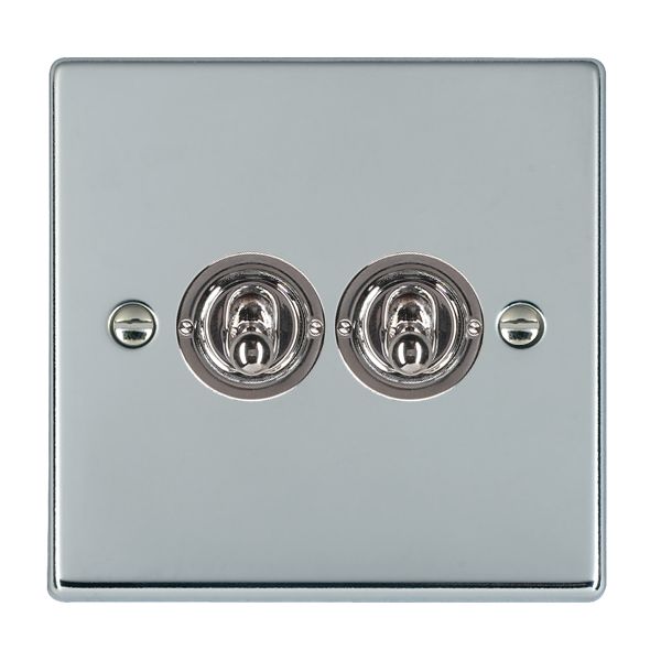 Hartland Bright Chrome 2 gang 20AX 2 Way Toggle Bright Chrome