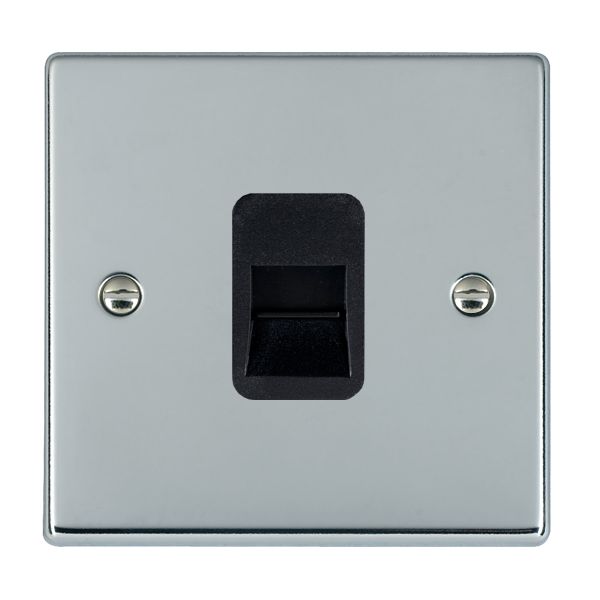 Hartland Bright Chrome 1 gang Telephone Slave Black