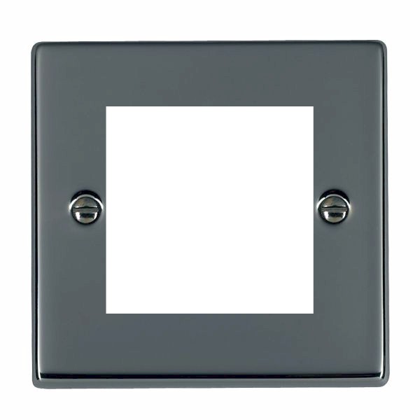 Hartland EuroFix Black Nickel Single Plate complete with 2 EuroFix Apertures 50x50mm and Grid