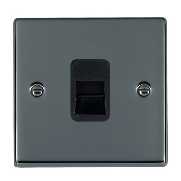 Hartland Black Nickel 1 gang Telephone Master Black