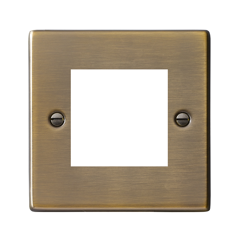 Hartland EuroFix Antique Brass Single Plate complete with 2 EuroFix Apertures 50x50mm and Grid