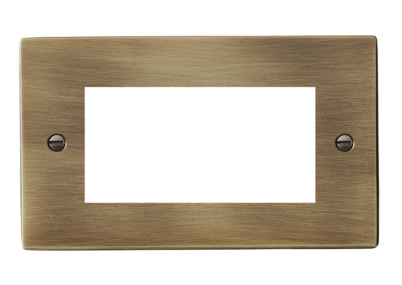 Hartland EuroFix Antique Brass Double Plate complete with 4 EuroFix Apertures 100x50mm and Grid