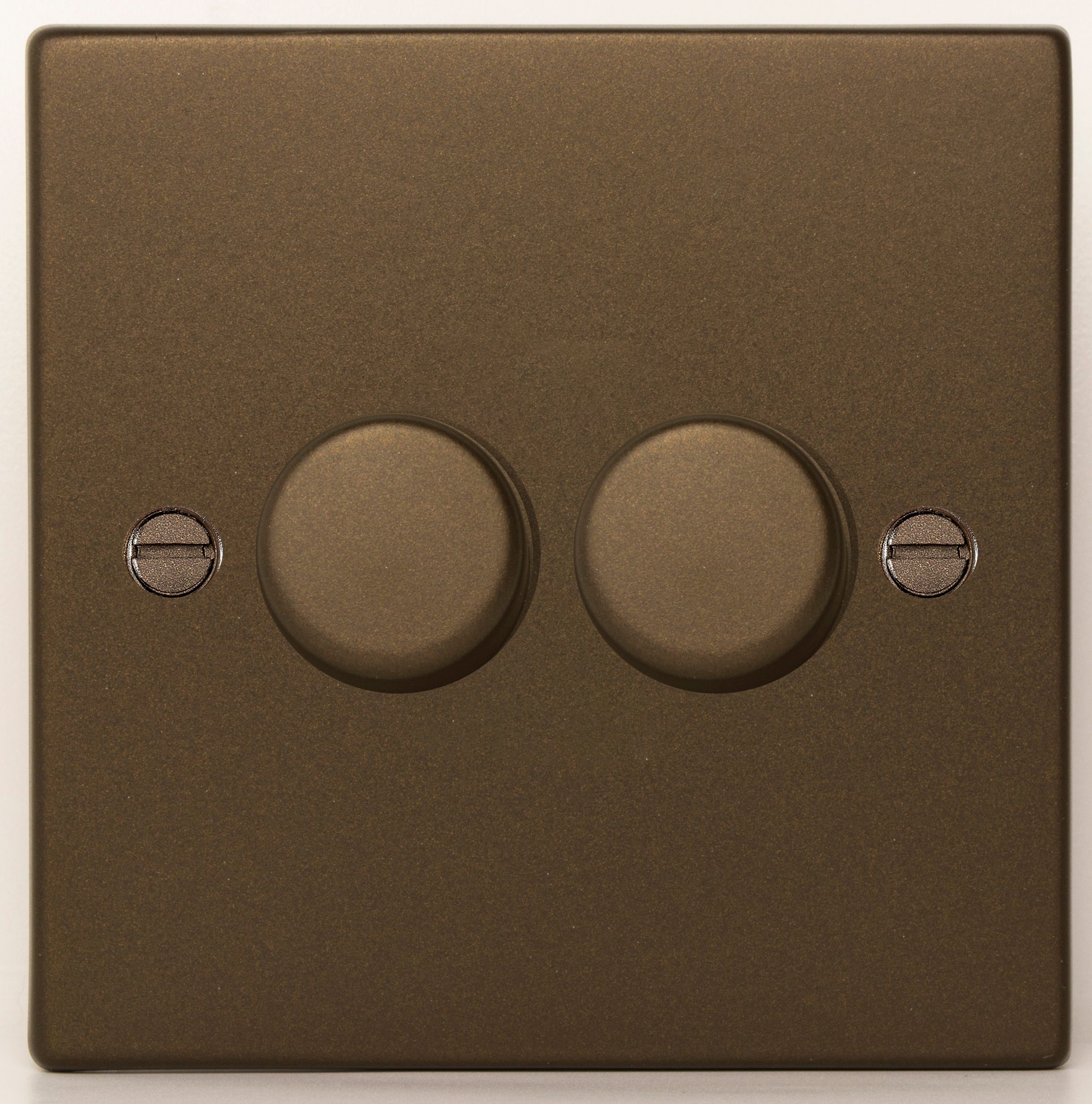 Hartland Richmond Bronze 2 gang 100W LED 2 Way Push On/Off Rotary Dimmer Richmond Bronze