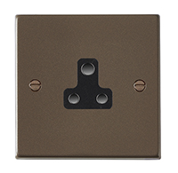 Hartland Richmond Bronze 1 gang 5A Unswitched Socket Black