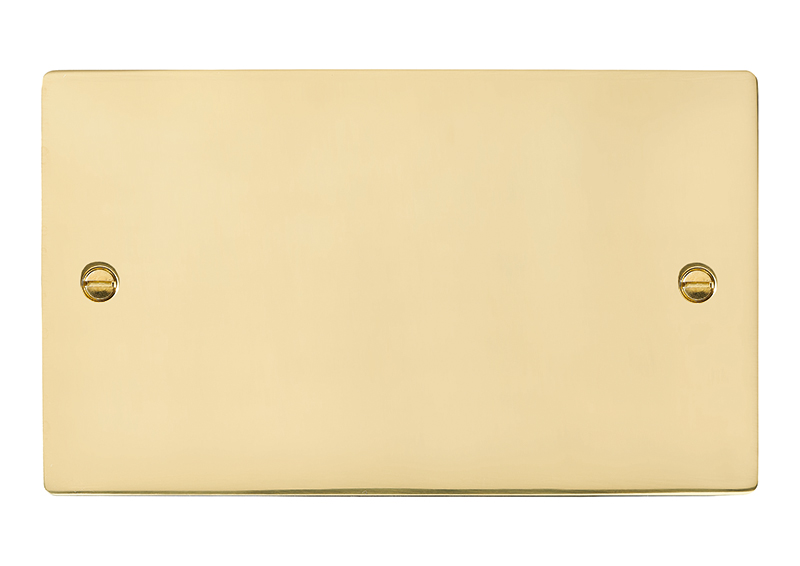 Sheer Polished Brass Double Blank Plate