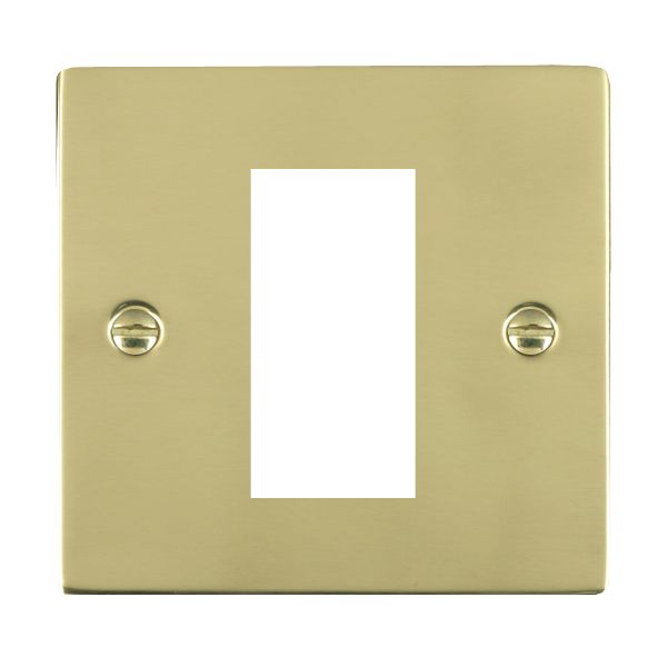 Sheer EuroFix Polished Brass Single Plate complete with 1 EuroFix Aperture 25x50mm and Grid