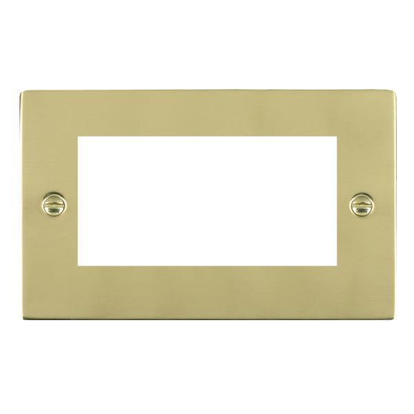 Sheer EuroFix Polished Brass Double Plate complete with 4 EuroFix Apertures 100x50mm and Grid