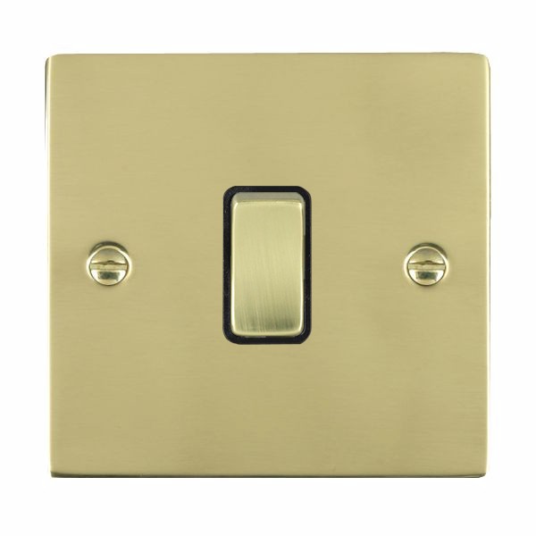 Sheer Polished Brass 1 gang 10AX 2 Way Rocker Polished Brass/Black