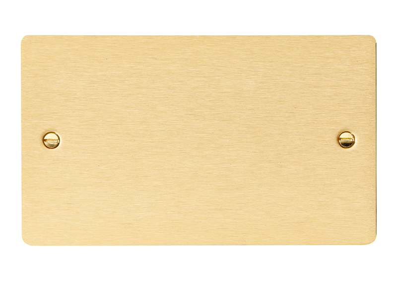 Sheer Satin Brass Double Blank Plate