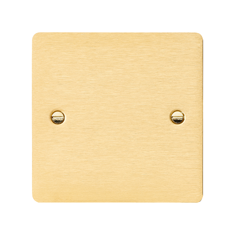 Sheer Satin Brass Single Blank Plate
