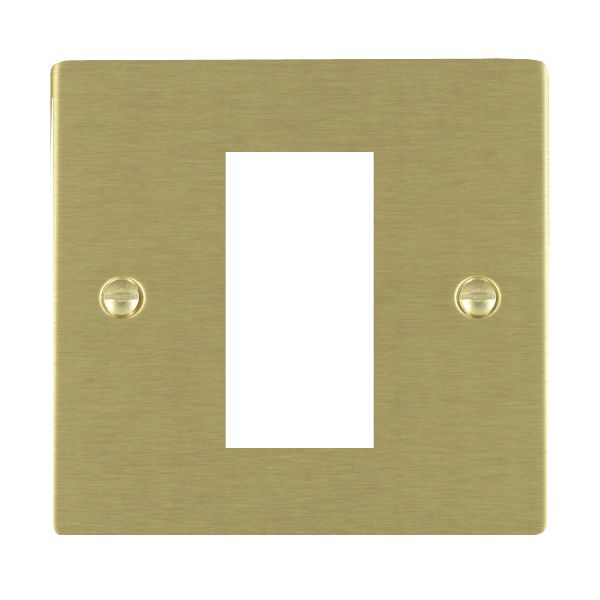 Sheer EuroFix Satin Brass Single Plate complete with 1 EuroFix Aperture 25x50mm and Grid
