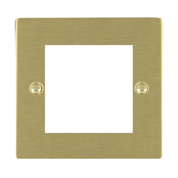 Sheer EuroFix Satin Brass Single Plate complete with 2 EuroFix Apertures 50x50mm and Grid