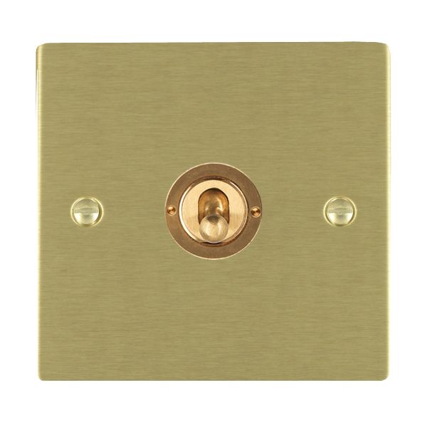 Sheer Satin Brass 1 gang 20AX 2 Way Toggle Satin Brass