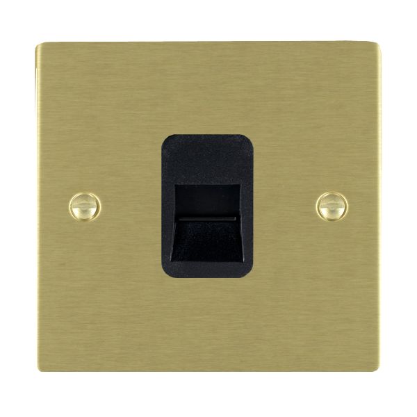 Sheer Satin Brass 1 gang Telephone Master Black