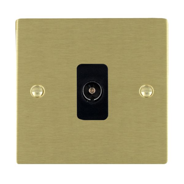 Sheer Satin Brass 1 gang Non-Isolated Television 1in/1out Black