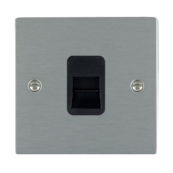 Sheer Satin Steel 1 gang Telephone Master Black