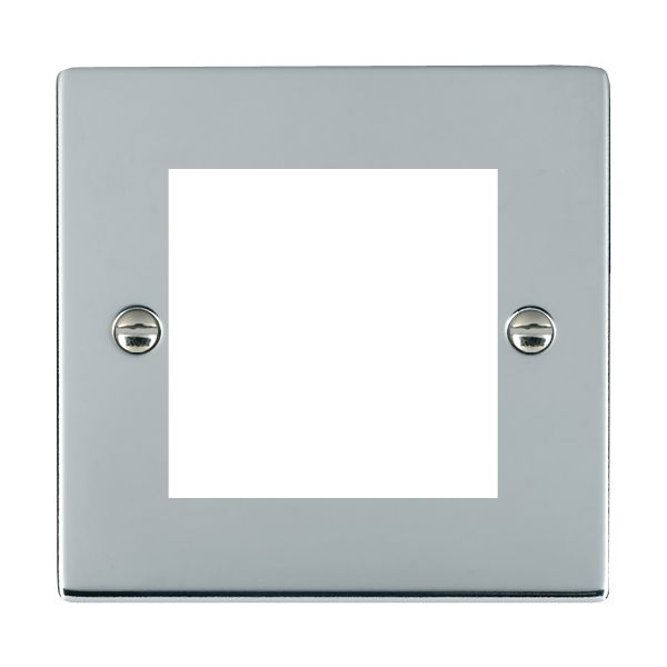 Sheer EuroFix Bright Chrome Single Plate complete with 2 EuroFix Apertures 50x50mm and Grid