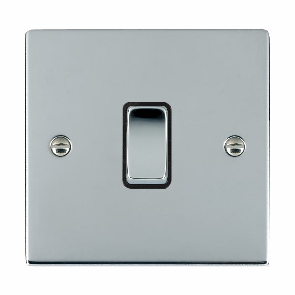 Sheer Bright Chrome 1 gang 10AX Intermediate Rocker Bright Chrome/Black