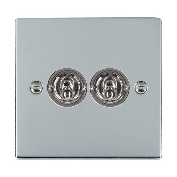 Sheer Bright Chrome 2 gang 20AX 2 Way Toggle Bright Chrome