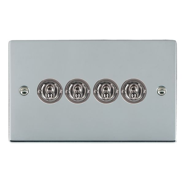 Sheer Bright Chrome 4 gang 20AX 2 Way Toggle Bright Chrome