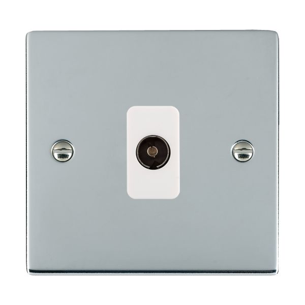 Sheer Bright Chrome 1 gang Non-Isolated Television 1in/1out White