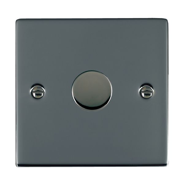 Sheer Black Nickel 1 gang 100W LED 2 Way Push On/Off Rotary Dimmer Black Nickel