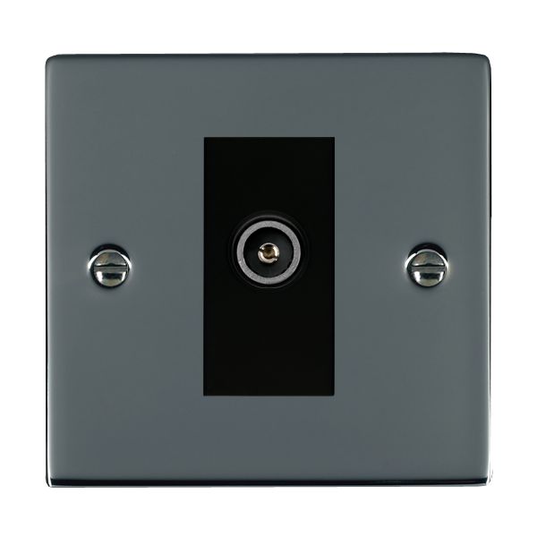 Sheer Black Nickel 1 gang Non-Isolated TV (Female) (DAB Compatible) Black
