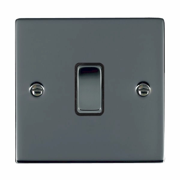 Sheer Black Nickel 1 gang 10AX 2 Way Rocker Black Nickel/Black