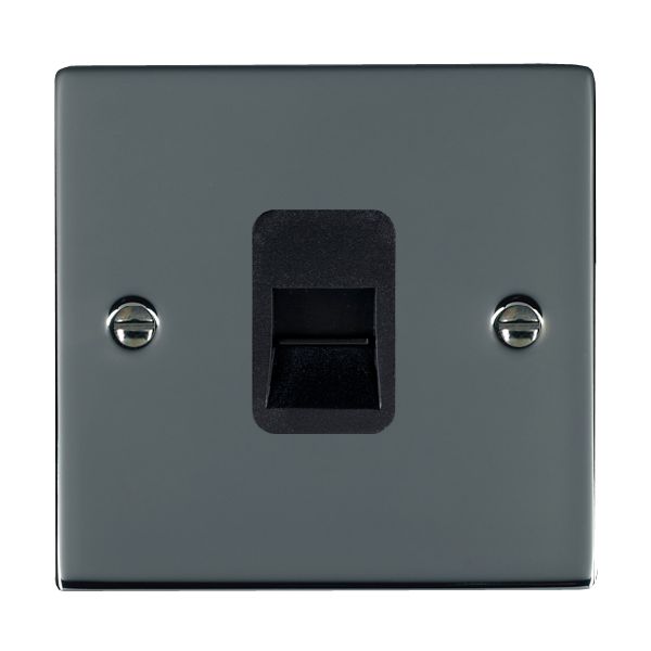 Sheer Black Nickel 1 gang Telephone Slave Black
