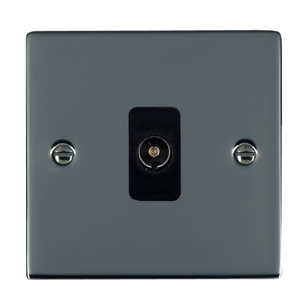 Sheer Black Nickel 1 gang Non-Isolated Television 1in/1out Black