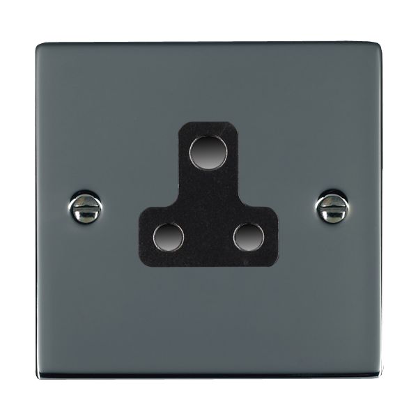 Sheer Black Nickel 1 gang 5A Unswitched Socket Black
