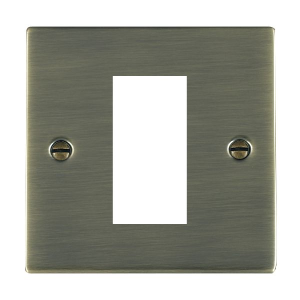 Sheer EuroFix Antique Brass Single Plate complete with 1 EuroFix Aperture 25x50mm and Grid