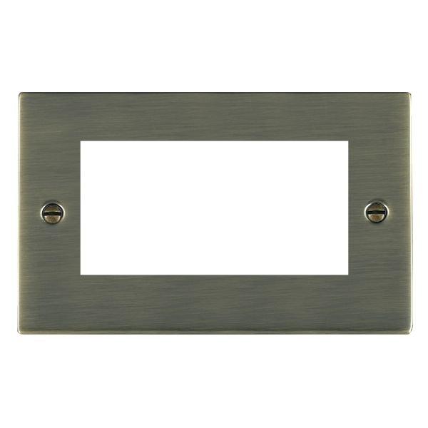 Sheer EuroFix Antique Brass Double Plate complete with 4 EuroFix Apertures 100x50mm and Grid