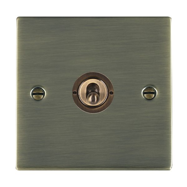 Sheer Antique Brass 1 gang 20AX 2 Way Toggle Antique Brass