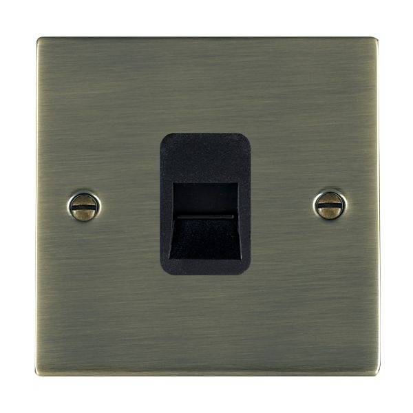 Sheer Antique Brass 1 gang Telephone Master Black