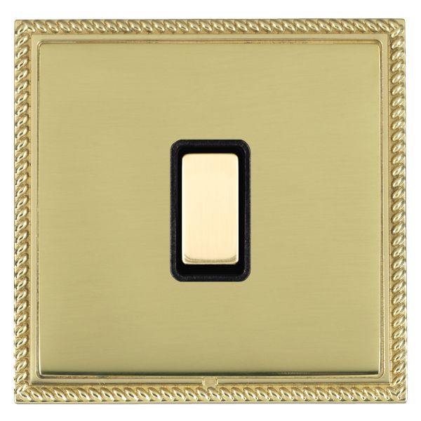 Linea-Georgian CFX Polished Brass Frame/Polished Brass Front 1x250W/210VA Resistive/Inductive Trailing Edge Touch Master Multi-Way Dimmer Polished Brass/Black