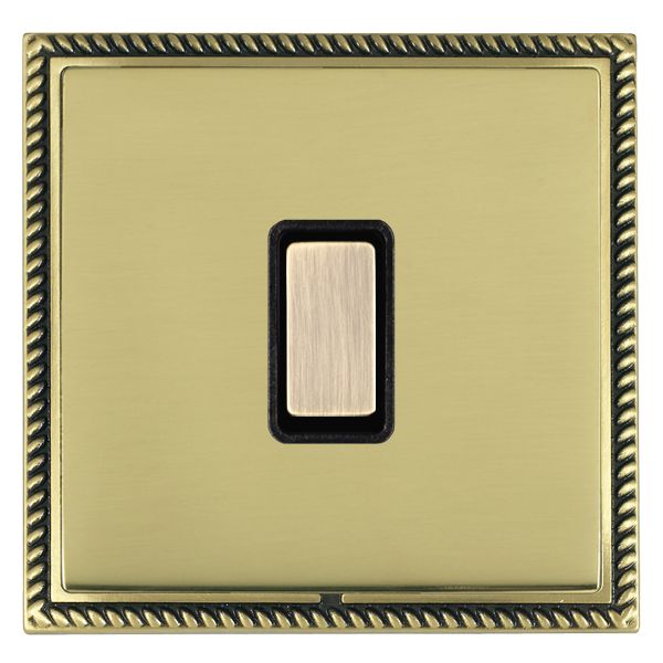 Linea-Georgian CFX Antique Brass Frame/Polished Brass Front 1 gang Multi-Way Touch Slave Controller Antique Brass/Black
