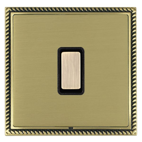 Linea-Georgian CFX Antique Brass Frame/Satin Brass Front 1 gang Multi-Way Touch Slave Controller Antique Brass/Black