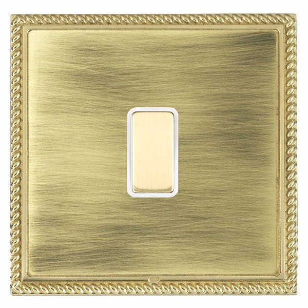 Linea-Georgian CFX Polished Brass Frame/Antique Brass Front 1 gang Multi-Way Touch Slave Controller Polished Brass/White