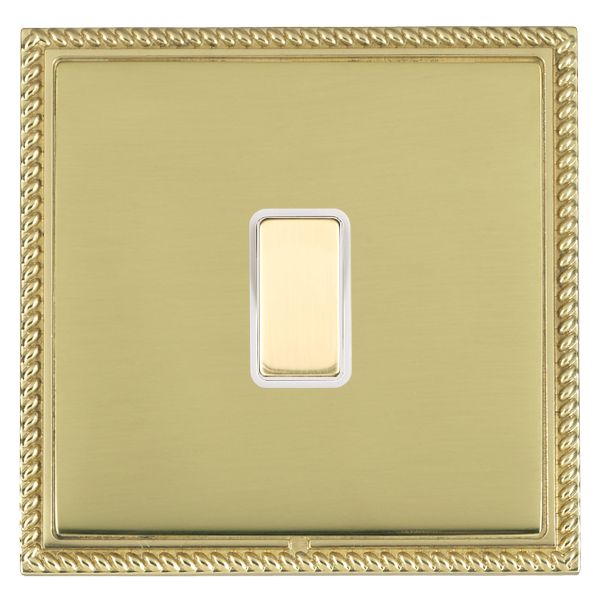Linea-Georgian CFX Polished Brass Frame/Polished Brass Front 1 gang Multi-Way Touch Slave Controller Polished Brass/White
